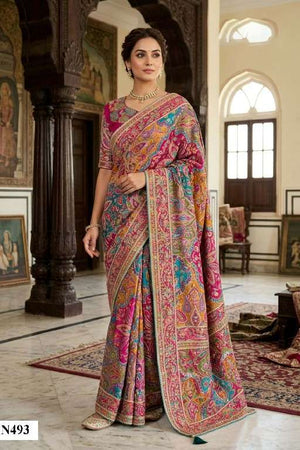 Mahotsav Nimaya Rajwadi Vol-03 Crepe Embroidery Designer Sarees - Amrah Wholesale