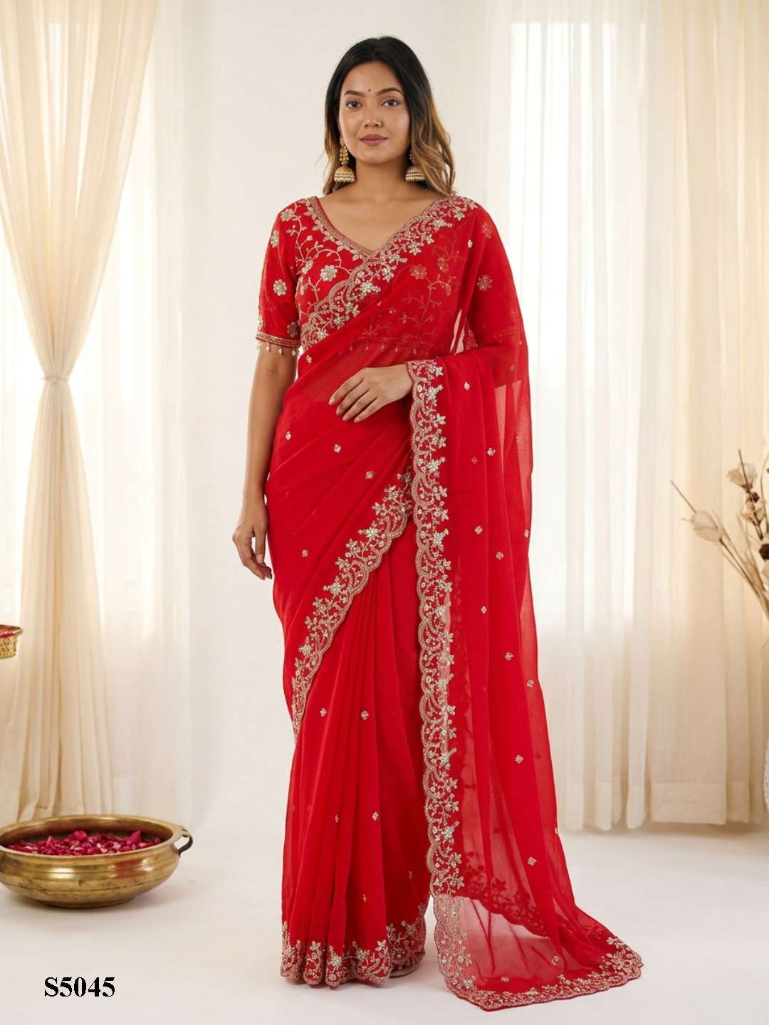 MAHOTSAV PRANAVI Satin Printed Saree with Satin Blouse