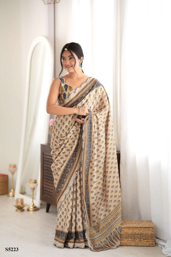 MAHOTSAV RAHA Chinon Printed Premium Sarees