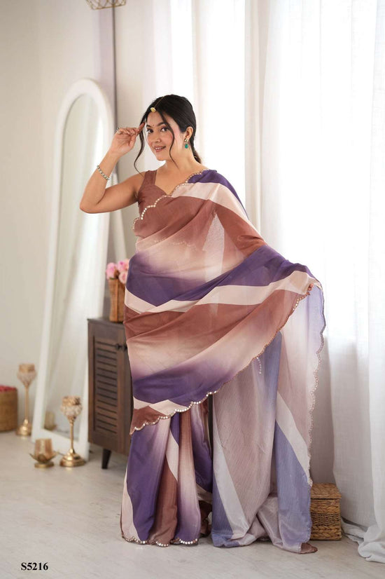 MAHOTSAV RAHA Chinon Printed Premium Sarees