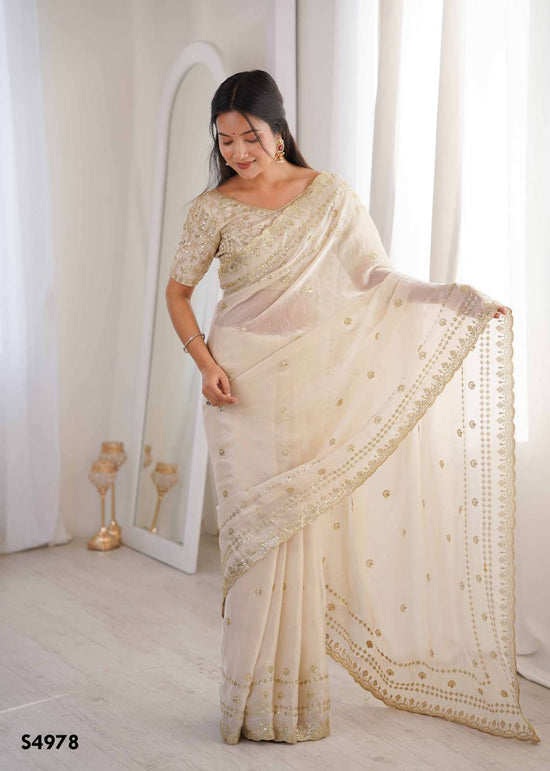 Mahotsav Ramya Fendy Satin Embroidery Premium Saree
