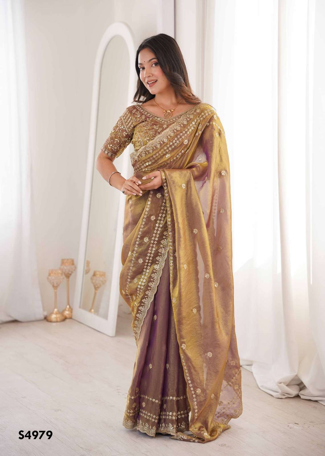 Mahotsav Ramya Fendy Satin Embroidery Premium Saree