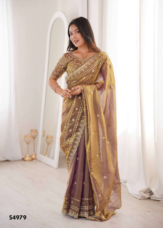 Mahotsav Ramya Fendy Satin Embroidery Premium Saree