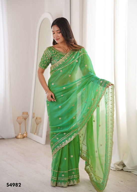 Mahotsav Ramya Fendy Satin Embroidery Premium Saree