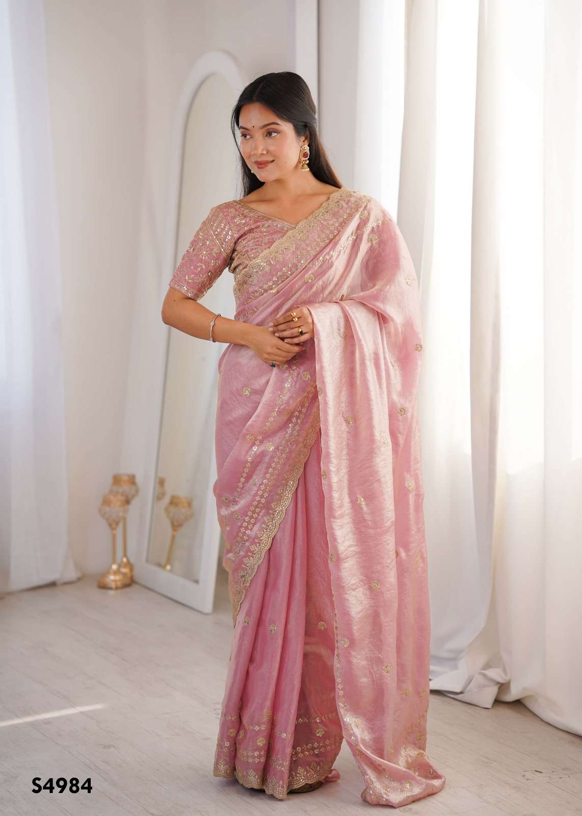 Mahotsav Ramya Fendy Satin Embroidery Premium Saree