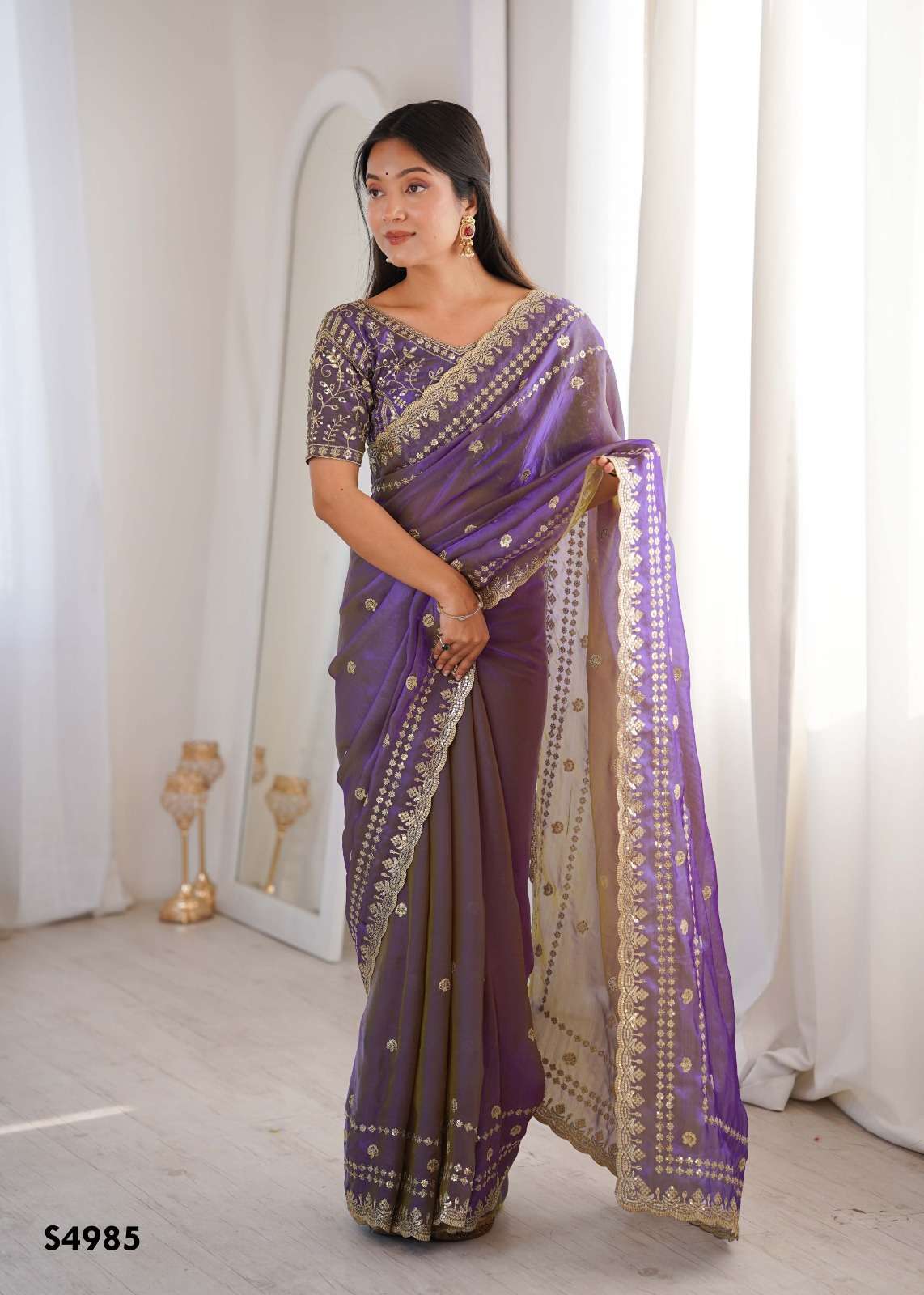 Mahotsav Ramya Fendy Satin Embroidery Premium Saree