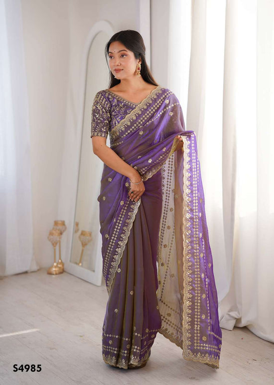 Mahotsav Ramya Fendy Satin Embroidery Premium Saree