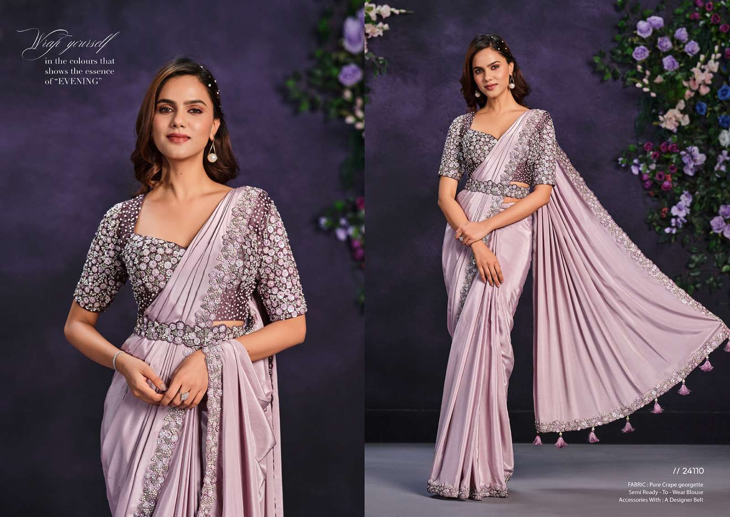 MAHOTSAV RIONA COLOURS Crepe Silk Saree