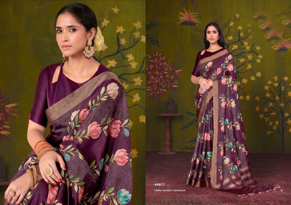 Mahotsav Rooh Tussar Silk Printed Festive Wear Saree