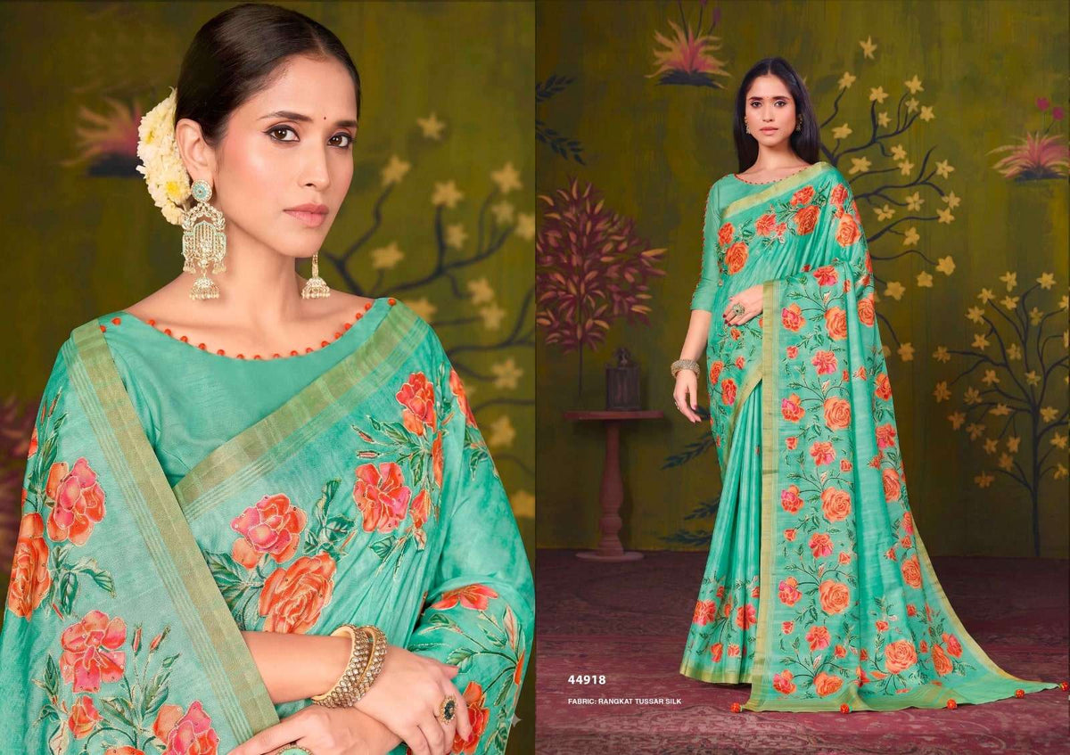 Mahotsav Rooh Tussar Silk Printed Festive Wear Saree