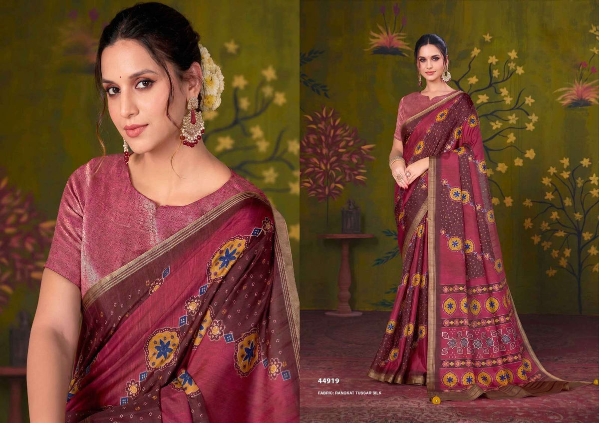 Mahotsav Rooh Tussar Silk Printed Festive Wear Saree