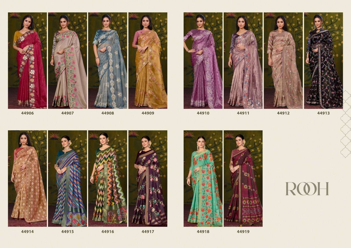 Mahotsav Rooh Tussar Silk Printed Festive Wear Saree