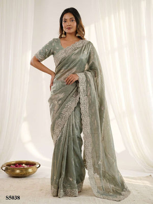MAHOTSAV SANIKA Fandy Satin Printed Embroidery Saree Wholesale - Amrah Wholesale