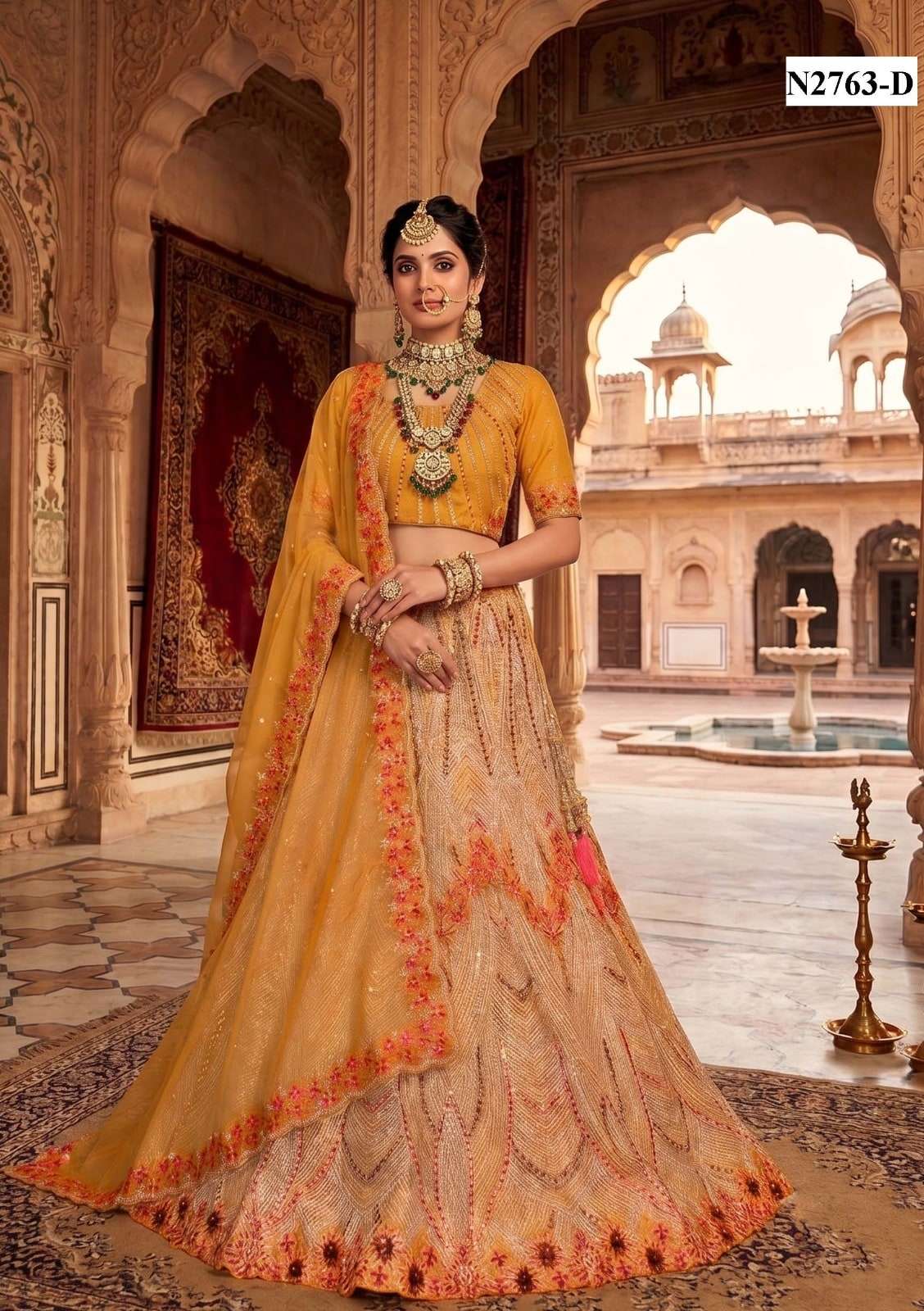 MAHOTSAV SOUBHAGYAVATI Net Embroidered Lehenga