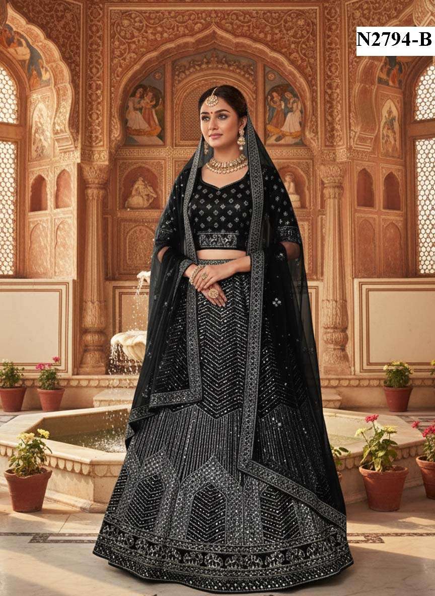 MAHOTSAV SOUBHAGYAVATI Net Embroidered Lehenga