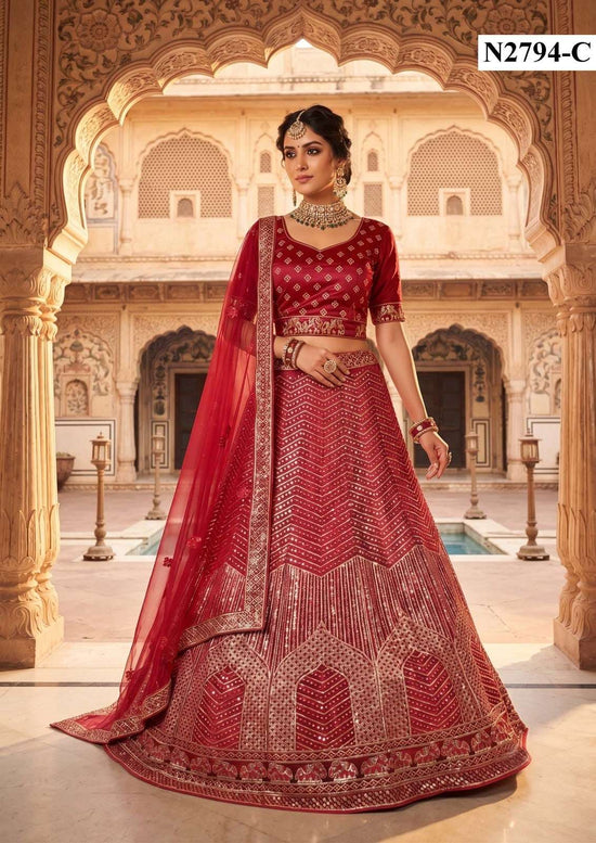 MAHOTSAV SOUBHAGYAVATI Net Embroidered Lehenga