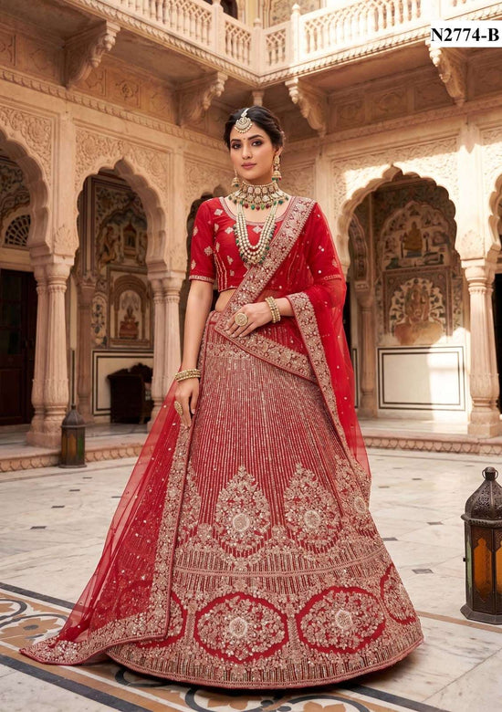 MAHOTSAV SOUBHAGYAVATI Net Embroidered Lehenga