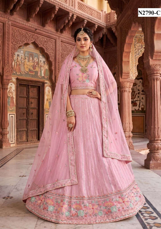 MAHOTSAV SOUBHAGYAVATI Net Embroidered Lehenga