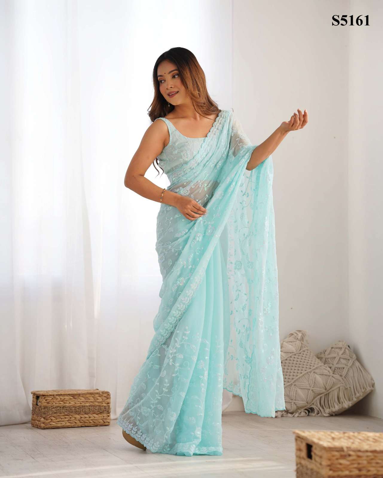 MAHOTSAV Uriel S-5159 to S-5161 Simmer Embroidery Saree