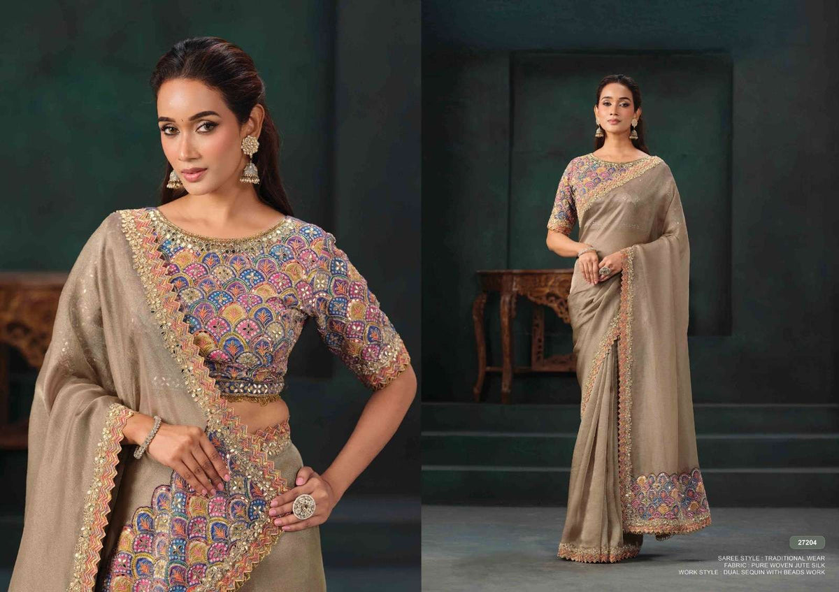 Mahotsav Zaahira Organza Satin Saree