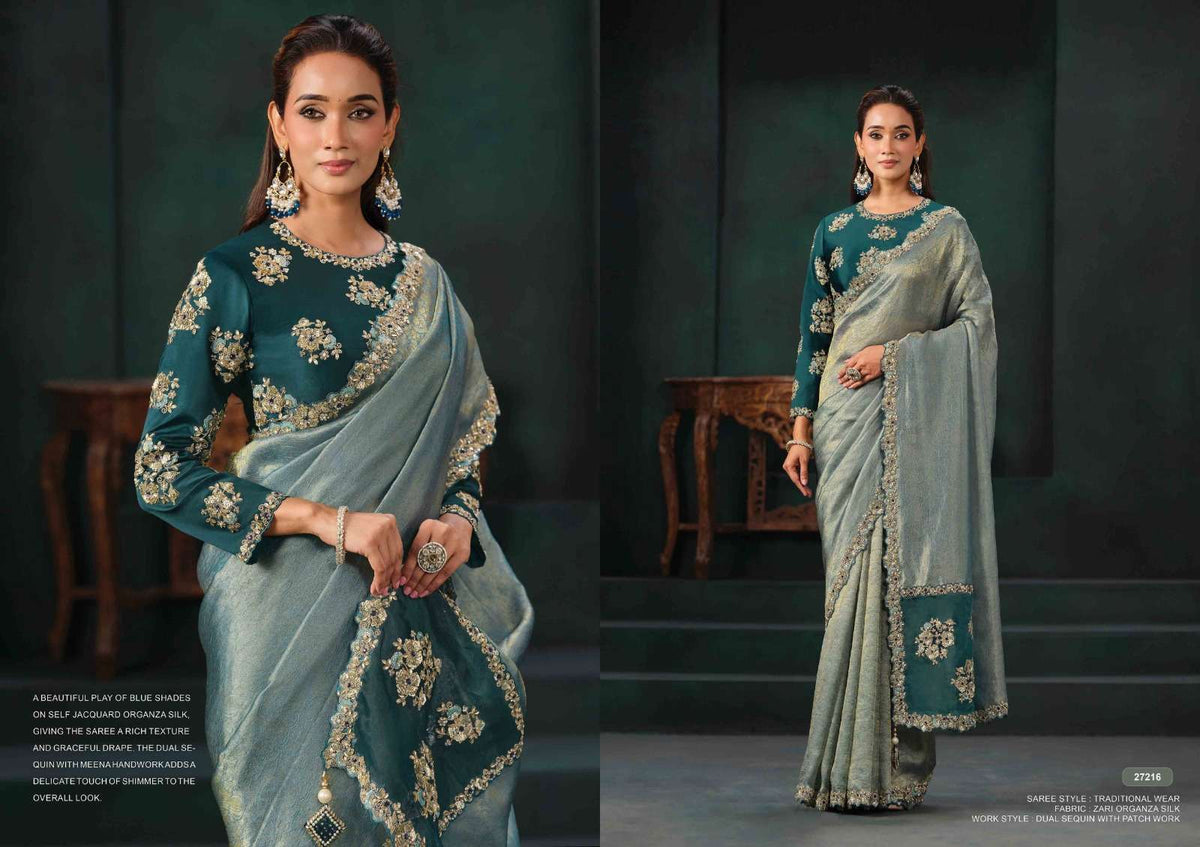 Mahotsav Zaahira Organza Satin Saree