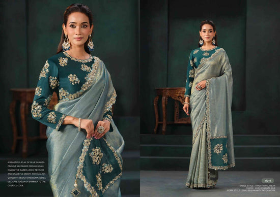 Mahotsav Zaahira Organza Satin Saree