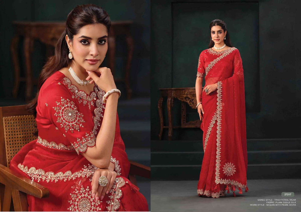 Mahotsav Zaahira Organza Satin Saree