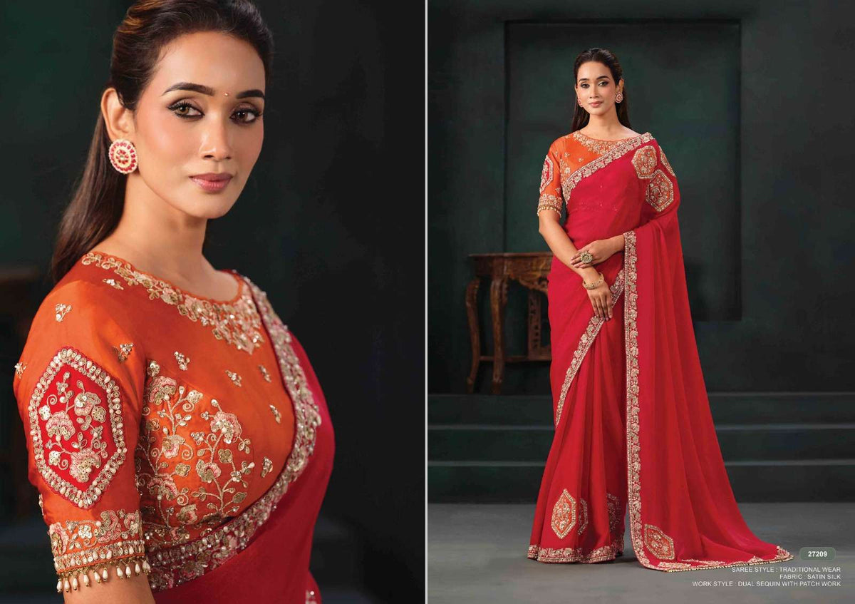 Mahotsav Zaahira Organza Satin Saree