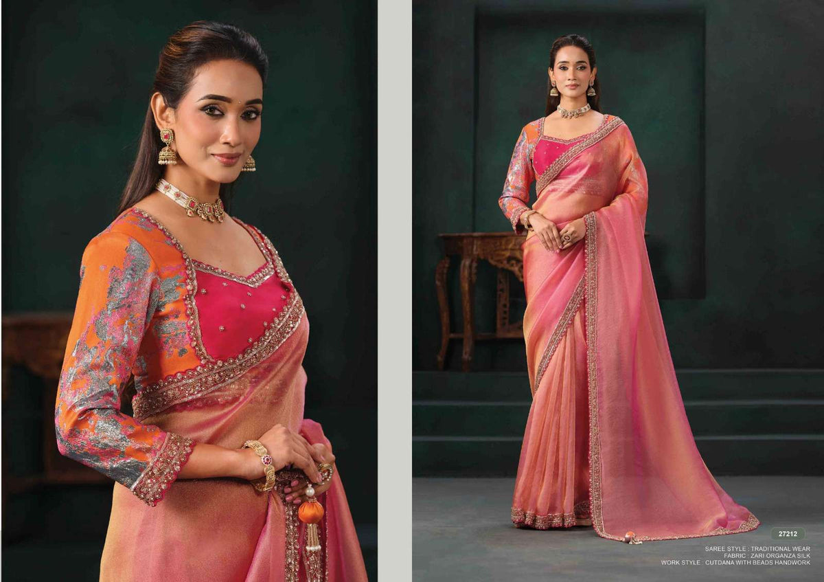 Mahotsav Zaahira Organza Satin Saree