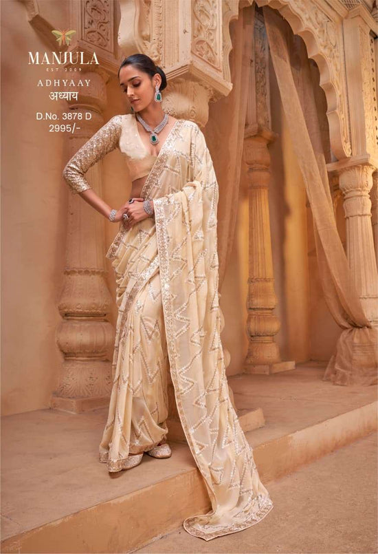 MANJULA ADHYAAY Georgette Printed Saree