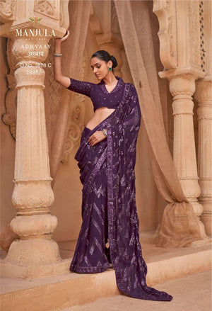 MANJULA ADHYAAY Georgette Printed Saree