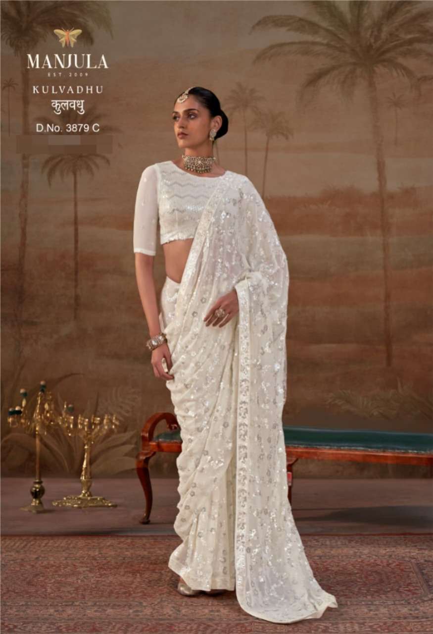 MANJULA KULVADHU 3579 A TO E Series Georgette Embroidered Sarees