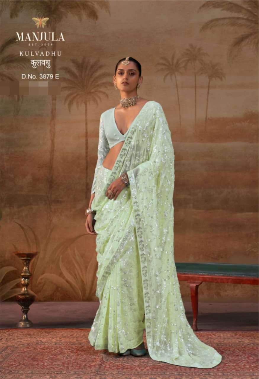 MANJULA KULVADHU 3579 A TO E Series Georgette Embroidered Sarees