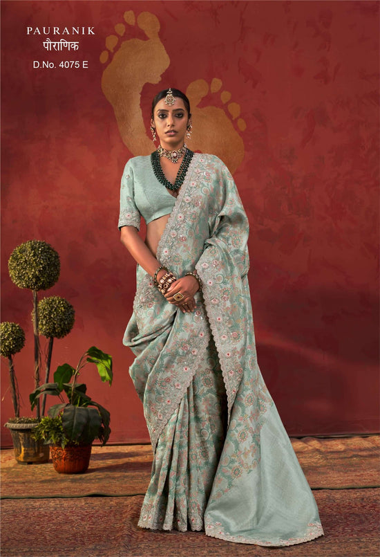 MANJULA PAURANIK 4075 Viscose Embroidered Premium Saree