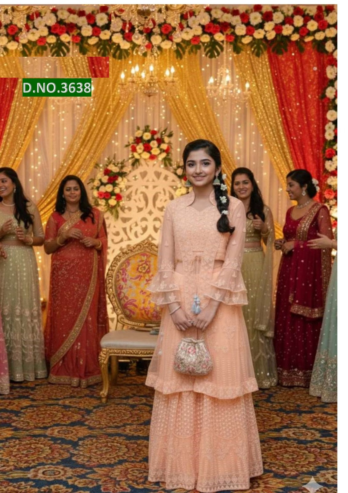 Mannika Crop Top Set With Jacket