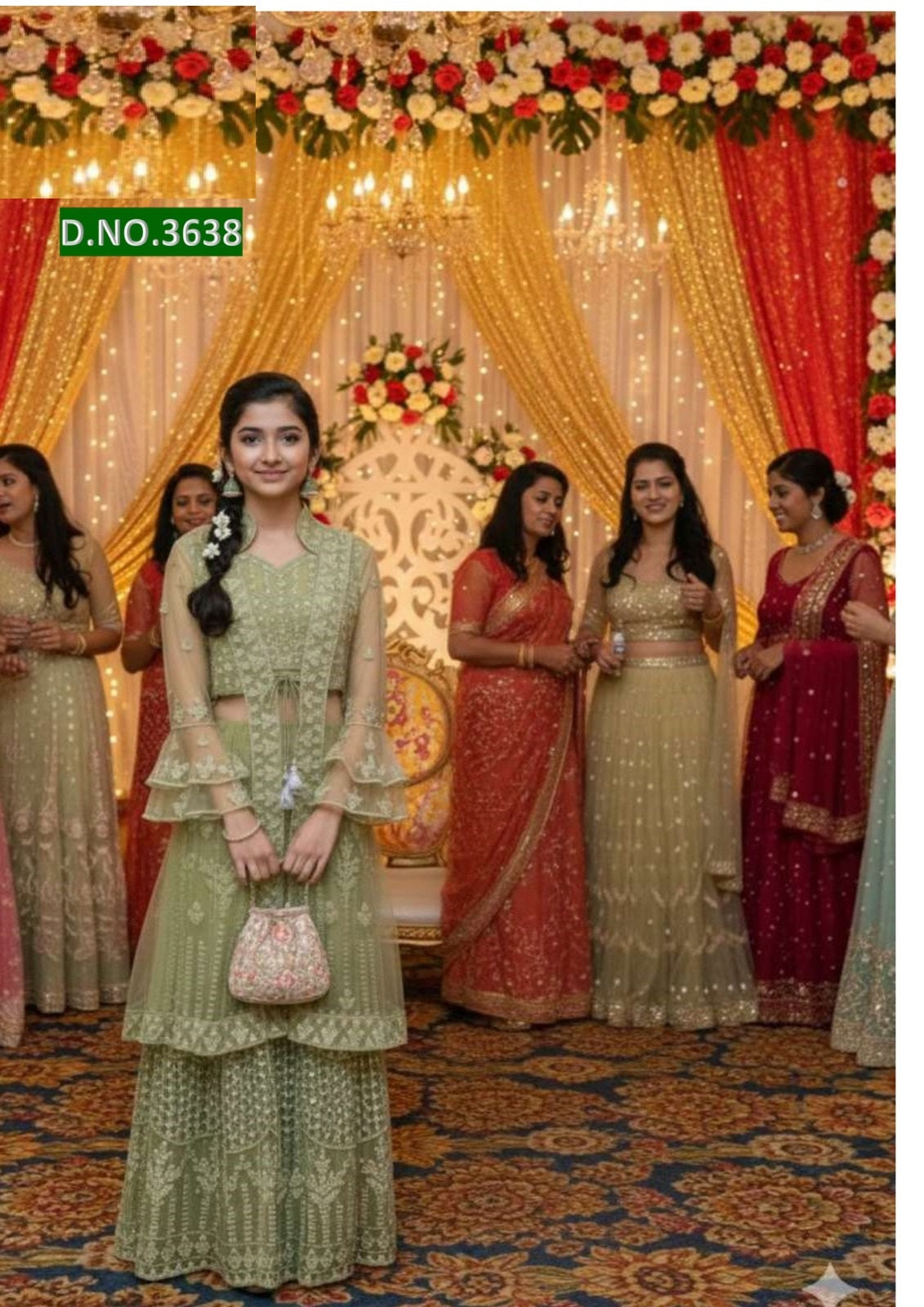 Mannika Crop Top Set With Jacket