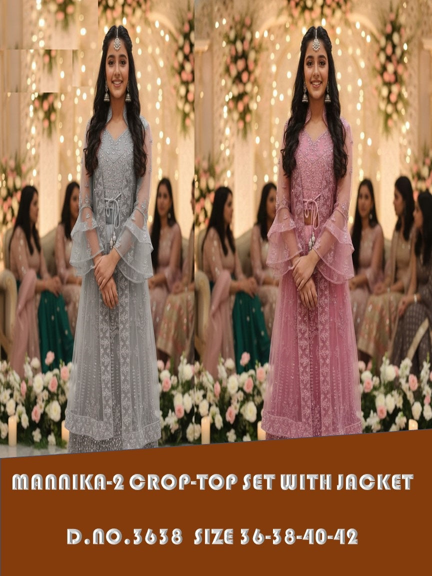 Mannika Vol 2 Crop Top Set With Jacket