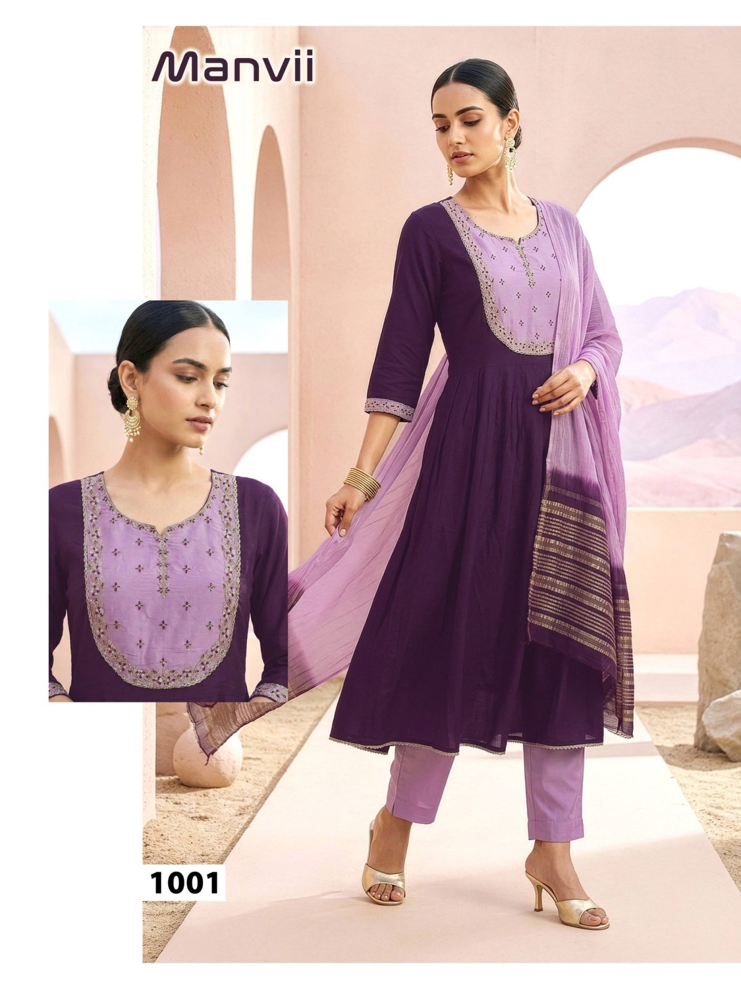 Manvii D No 1001 To 08 - Amrah Wholesale