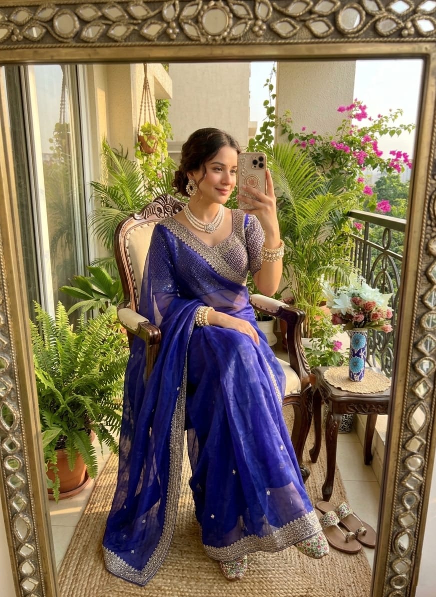 Mar 1 Tissue Saree - Amrah Wholesale