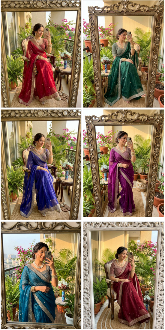 Mar 1 Tissue Saree - Amrah Wholesale
