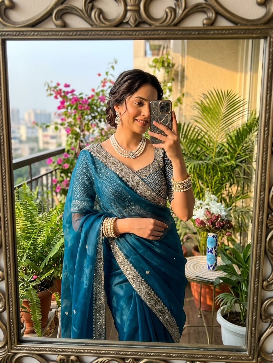Mar 1 Tissue Saree - Amrah Wholesale
