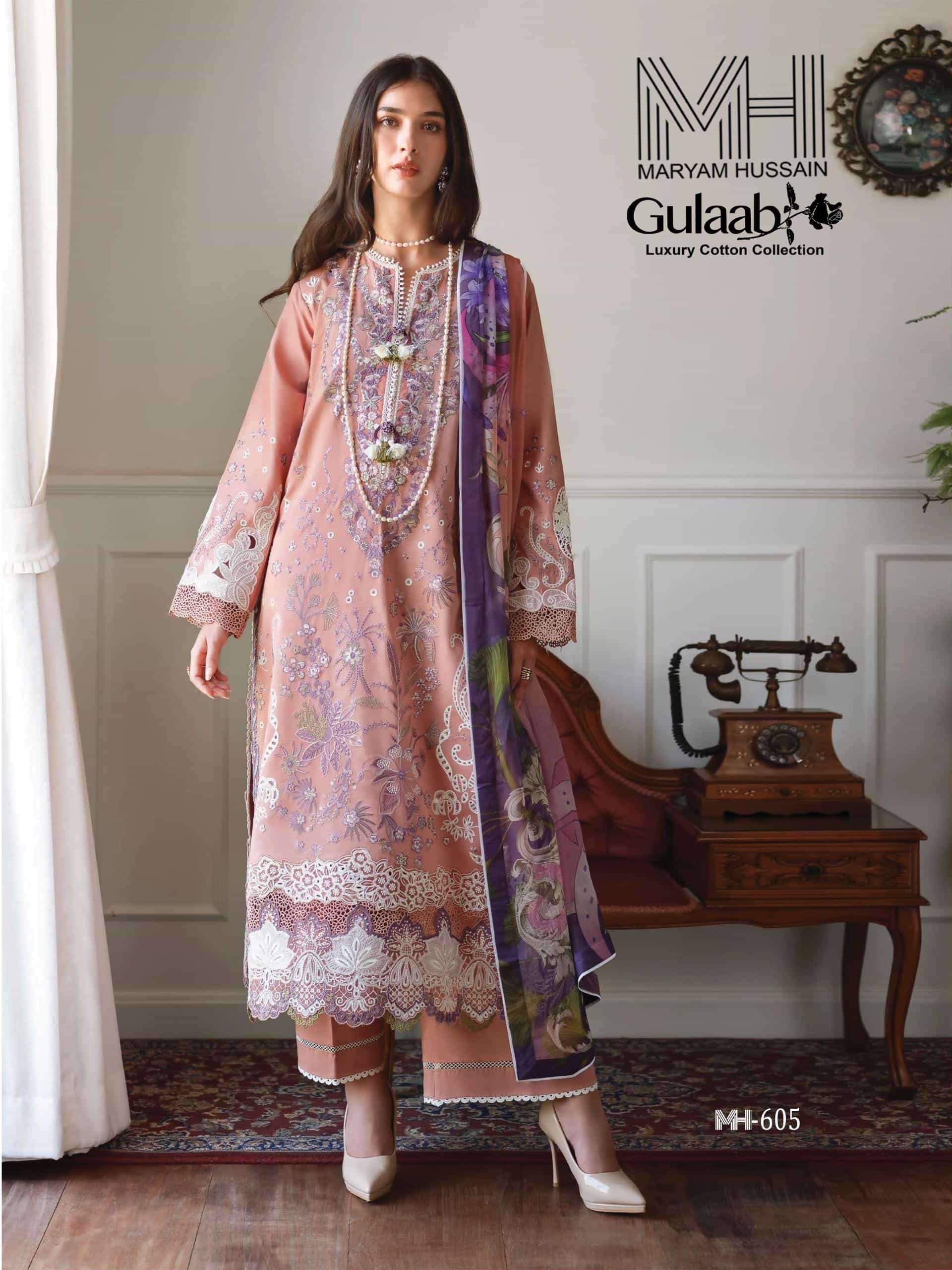 Maryam Hussain Gulaab Vol 6 Cotton Printed Dress Material