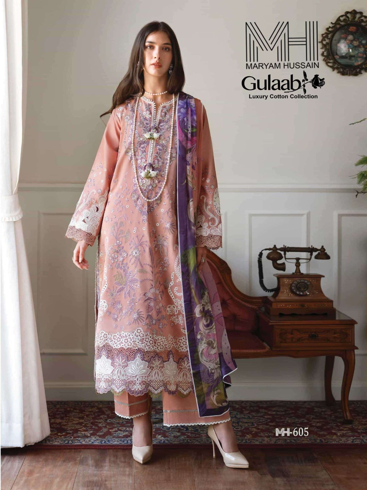 Maryam Hussain Gulaab Vol 6 Cotton Printed Dress Material - Amrah Wholesale