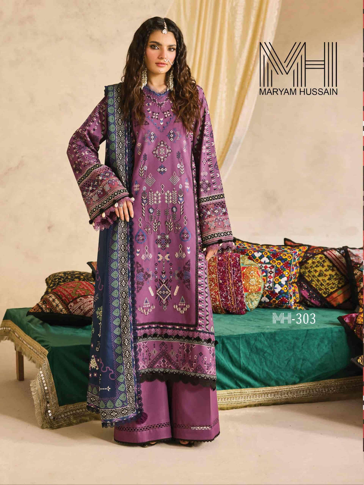 Maryam Hussain Noor E Kainat Vol 3 Cotton Pakistani Suit