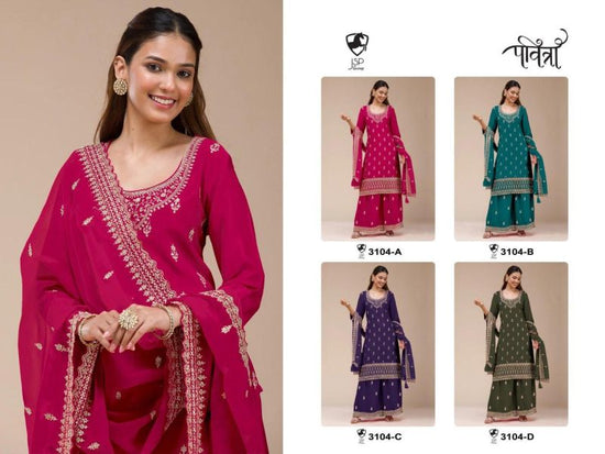 Master Colors 3104 A To D Georgette Dress Material