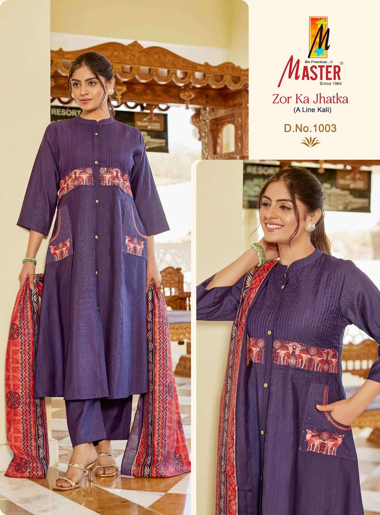 Master Zor Ka Jhatka Designer 3 Piece Stitched Salwar Suit Set