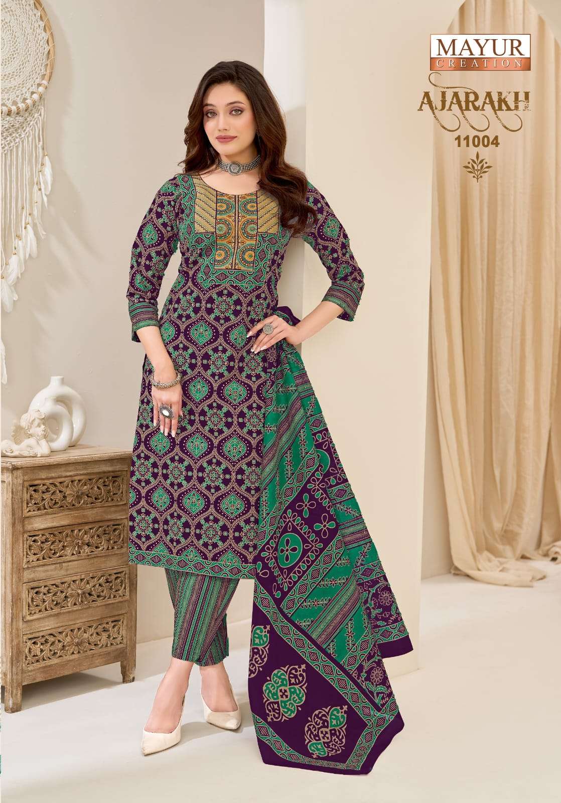 Mayur Creation Ajarakh Vol - 11 Salwar Suit Set Wholesale Catalogue - Amrah Wholesale