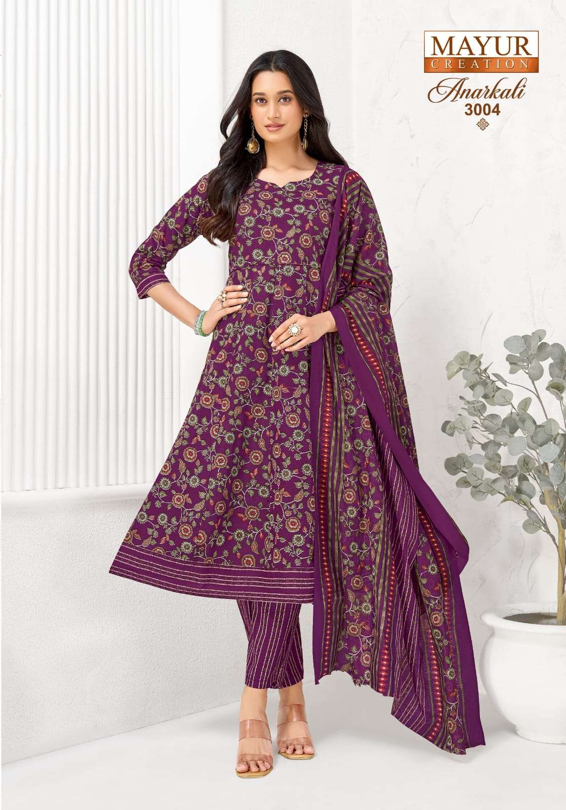 Mayur Creation Anarkali Vol 3 Cotton Kurti Pant Dupatta Set