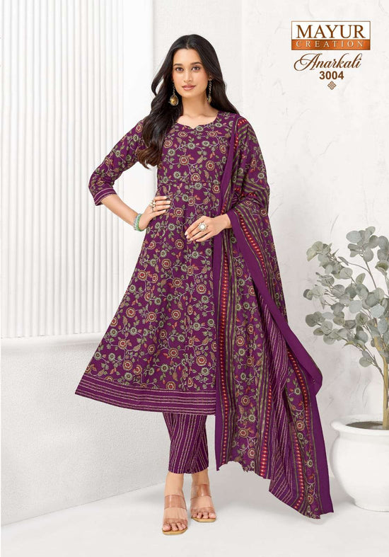 Mayur Creation Anarkali Vol 3 Cotton Kurti Pant Dupatta Set