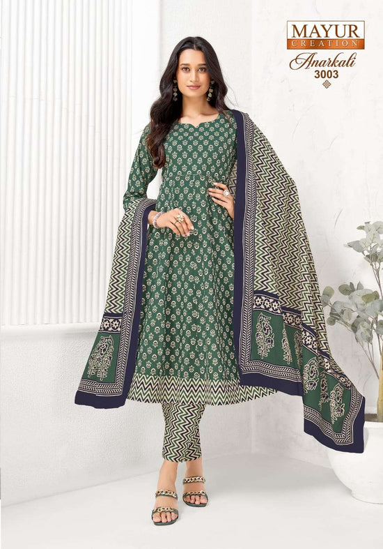 Mayur Creation Anarkali Vol 3 Cotton Kurti Pant Dupatta Set
